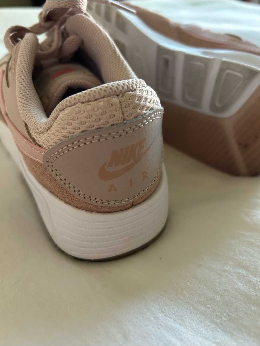 Nike Women’s Air Max Sneaker in blush and pink suede. - Picture 4 of 6